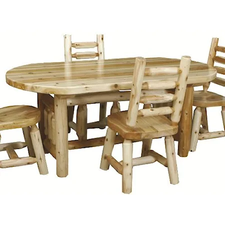 5' Rustic Oval Dining Table